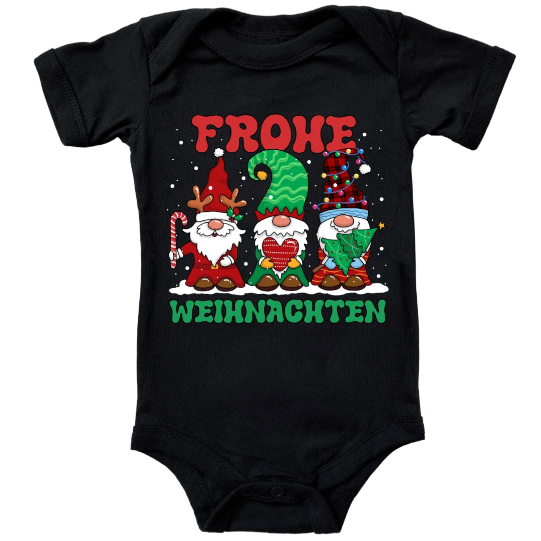 3 Wichtel, Weihnachtsmann Helfer wünschen frohe Weihnachten