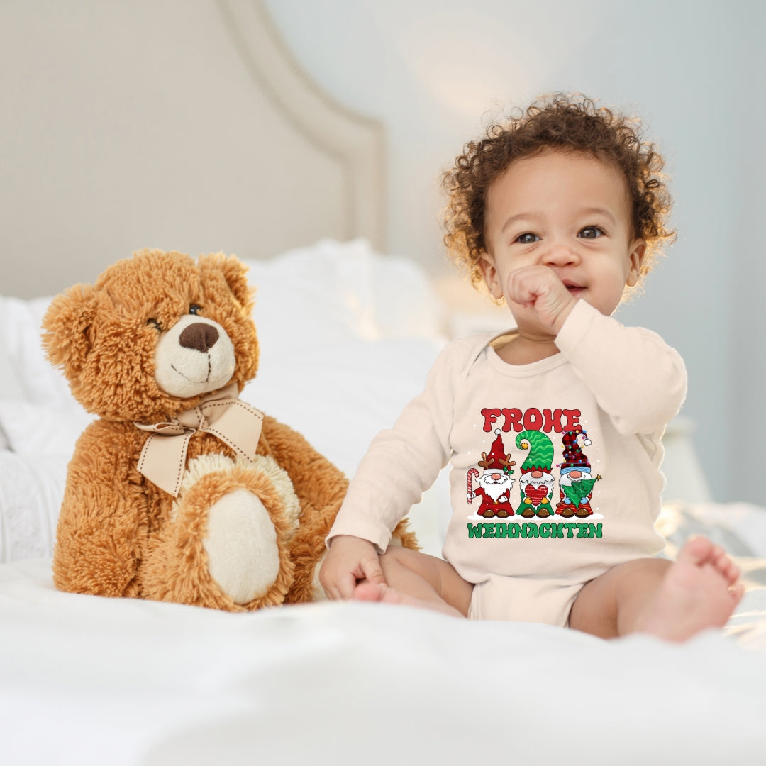 3 Wichtel , Weihnachtsmann Helfer wünschen Frohe Weihnachten