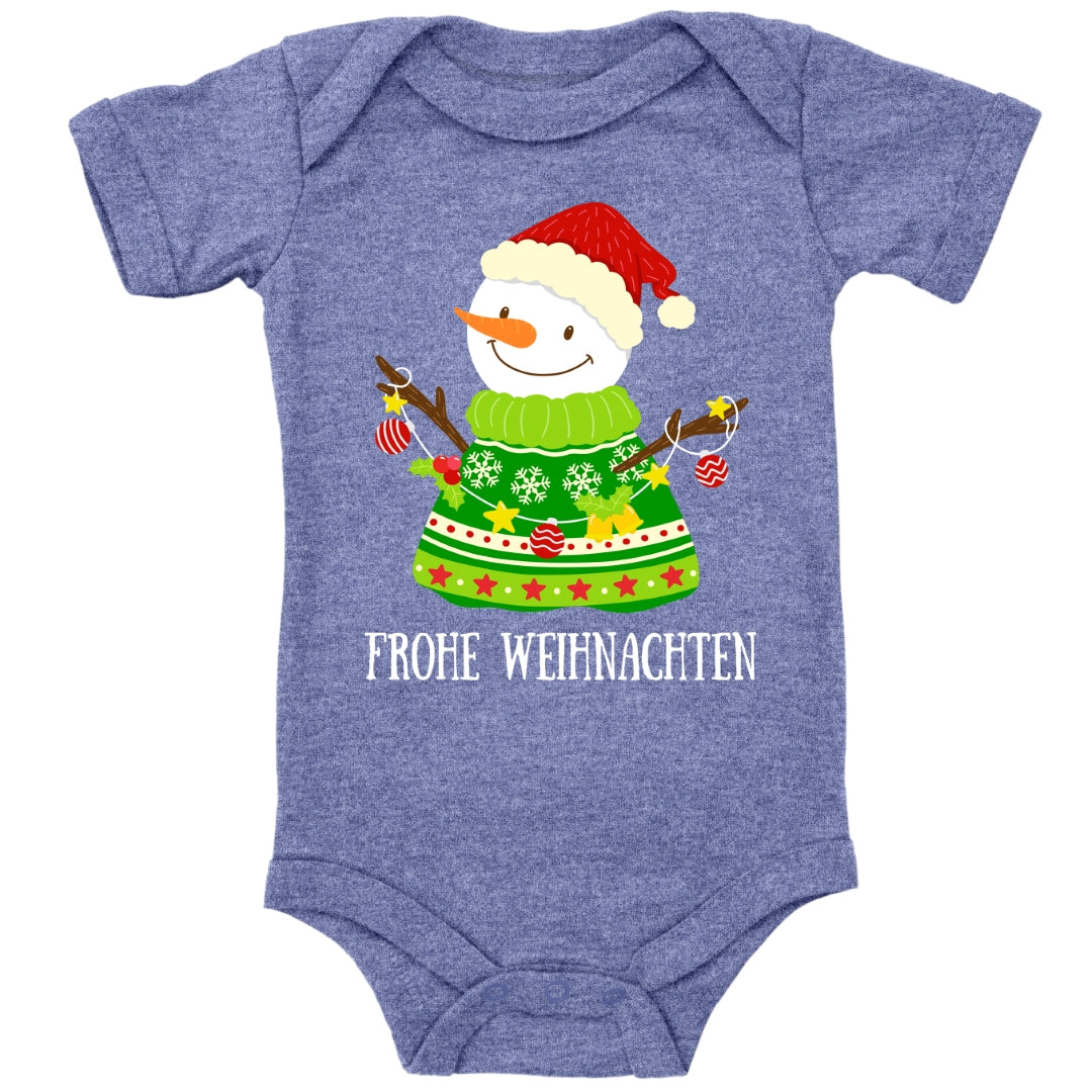 Frohe Weihnachten, Schneemann mit Weihnachtsdeko