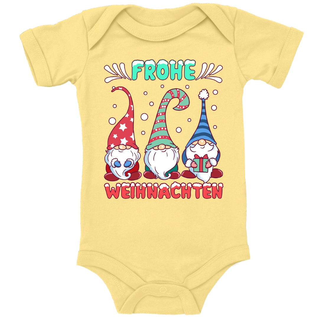 3 Wichtel , Weihnachtsmann Helfer wünschen Frohe Weihnachten