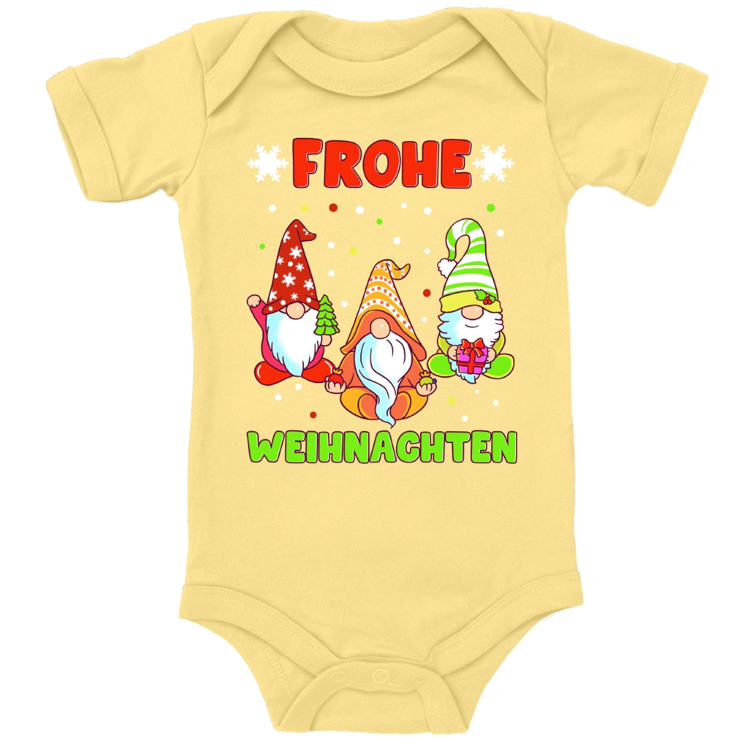 3 Wichtel , Weihnachtsmann Helfer wünschen Frohe Weihnachten