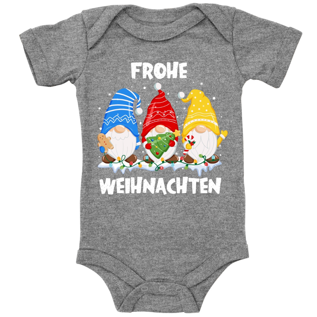 3 Wichtel , Weihnachtsmann Helfer wünschen Frohe Weihnachten