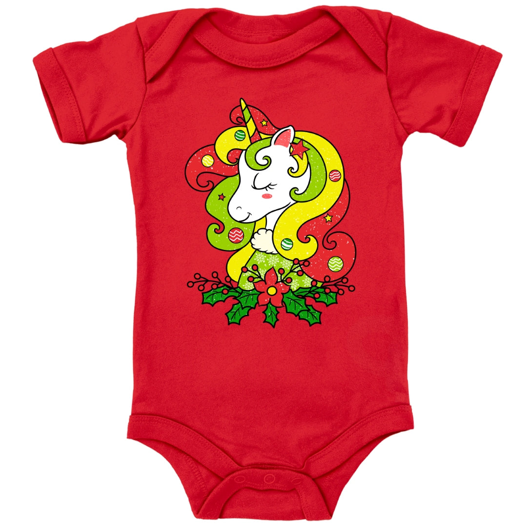 Weihnachtlich geschmücktes Einhorn