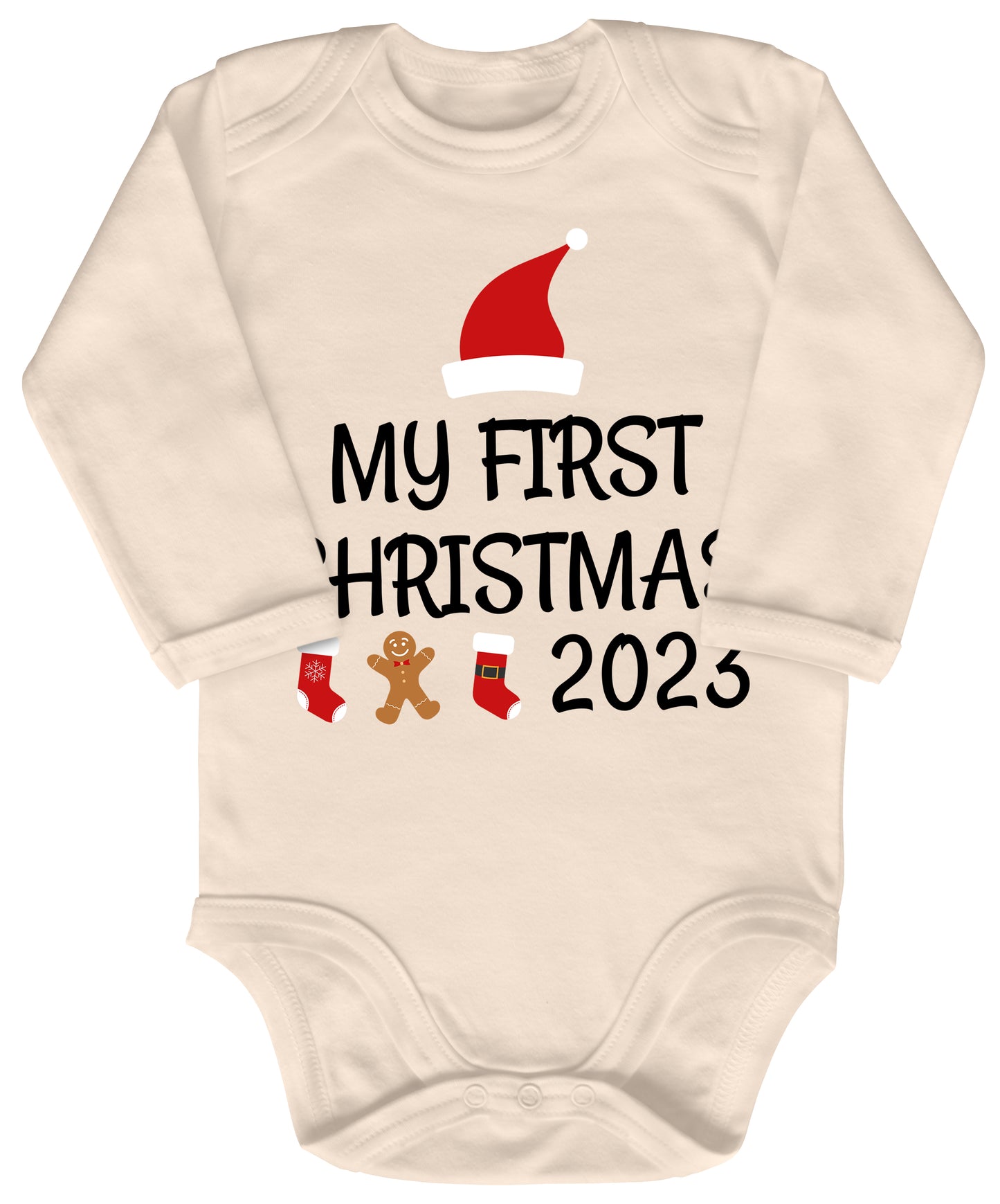 My first Christmas, Weihnachtsmann-Mütze, Stiefel, Lebkuchenmann