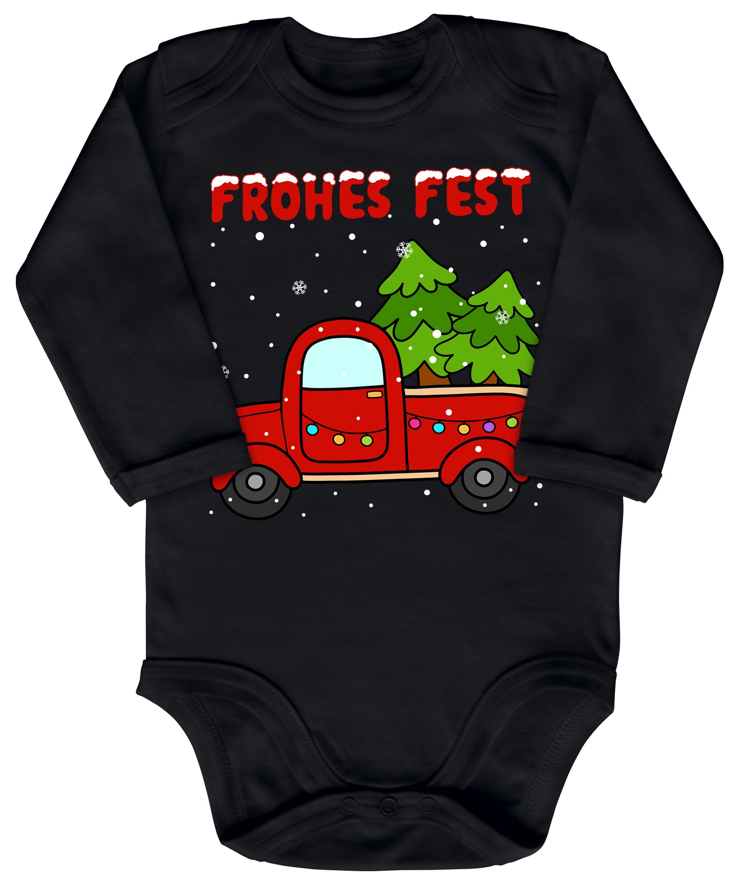 Frohes Fest, Roter Truck bringt die Weihnachtsbäume