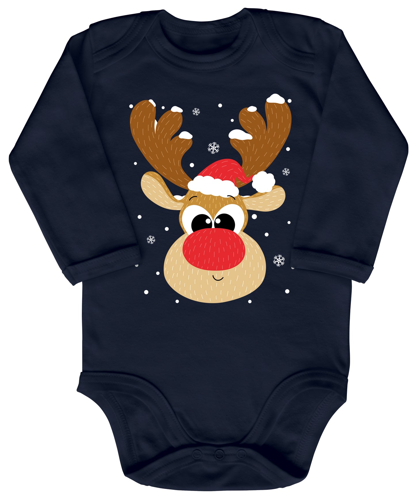 Elch mit Roter Nase und Weihnachtsmütze