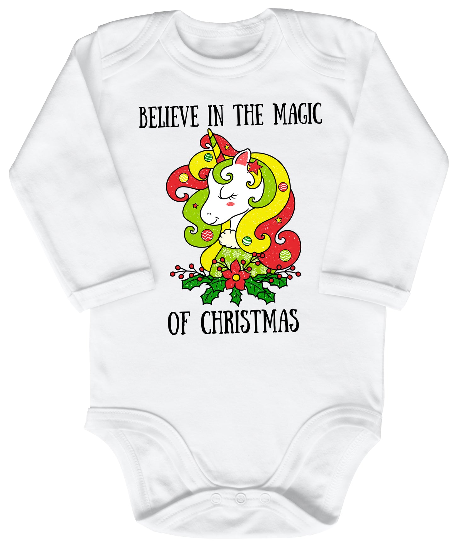 Believe in the Magic of Christmas, Weihnachtliches Glitzer Einhorn
