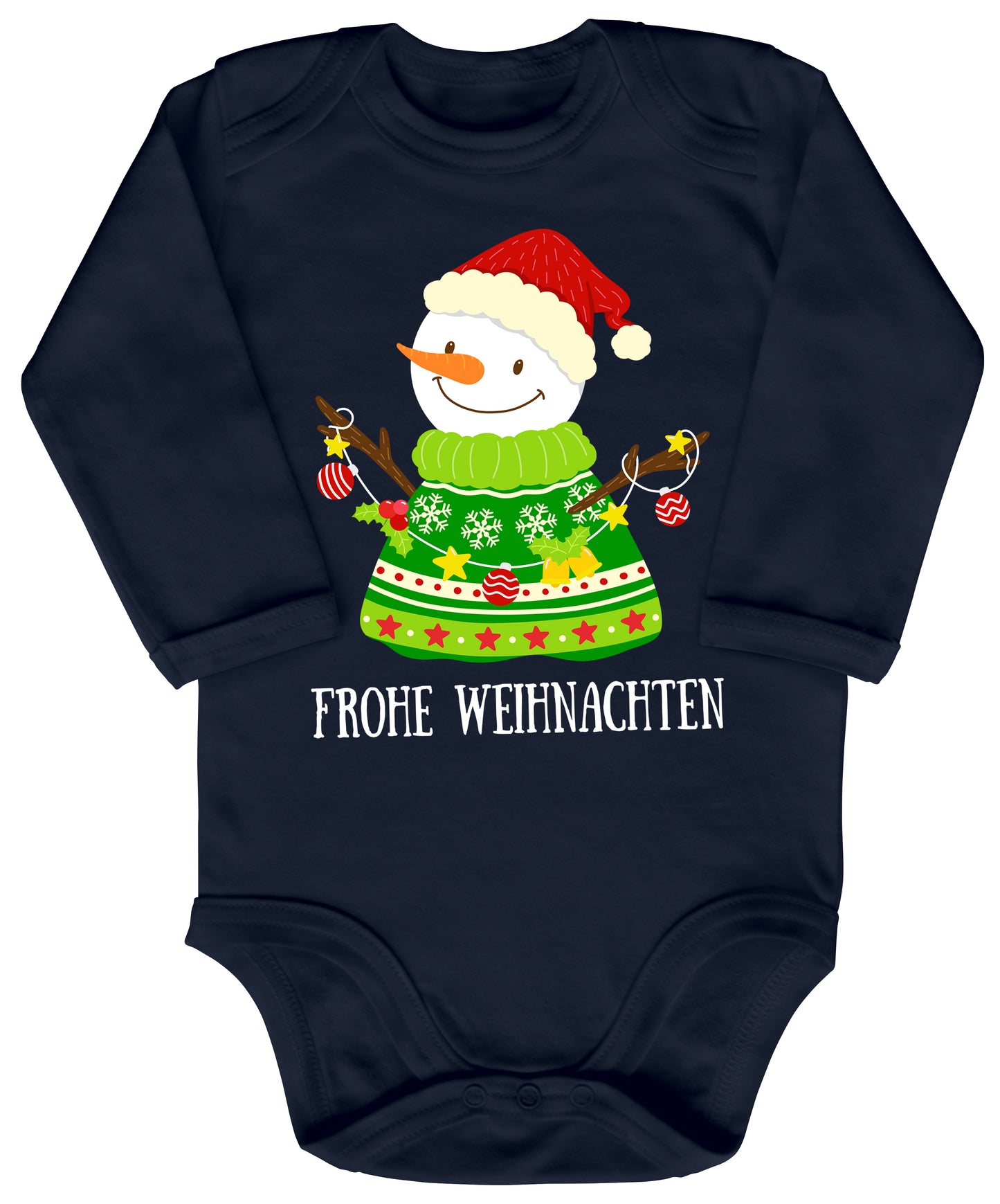 Frohe Weihnachten, Schneemann mit Weihnachtsdeko