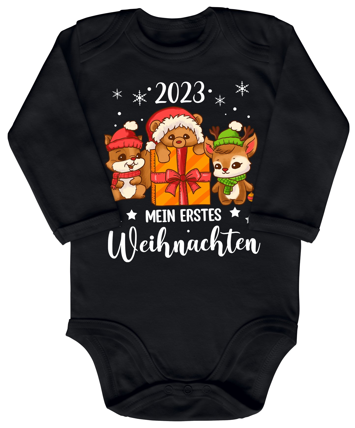 Mein erstes Weihnachten 2023, Eichhörnchen, Teddy und Rentier feiern Weihnachten