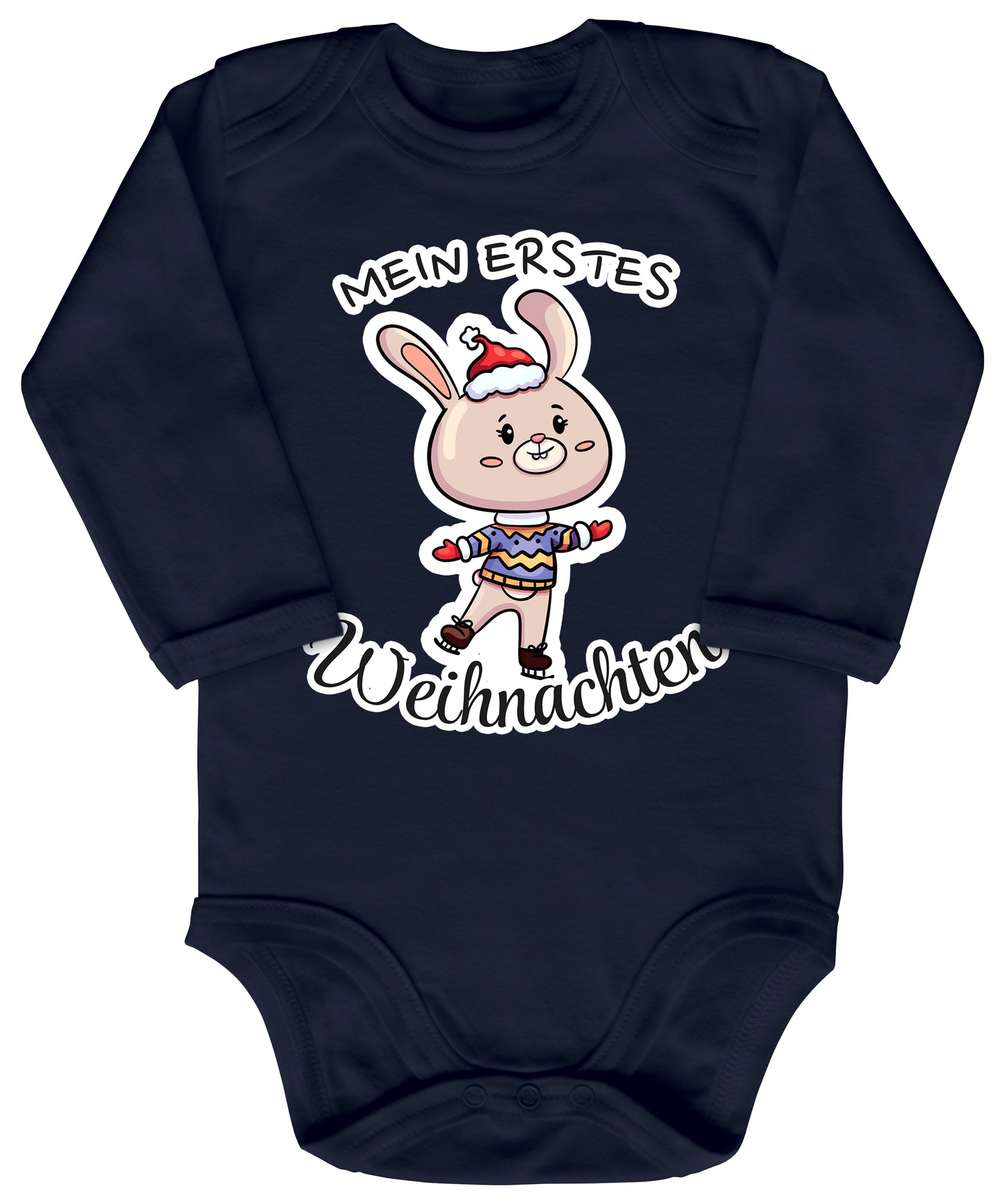 Mein erstes Weihnachten , niedlicher Schlittschuh-Hase