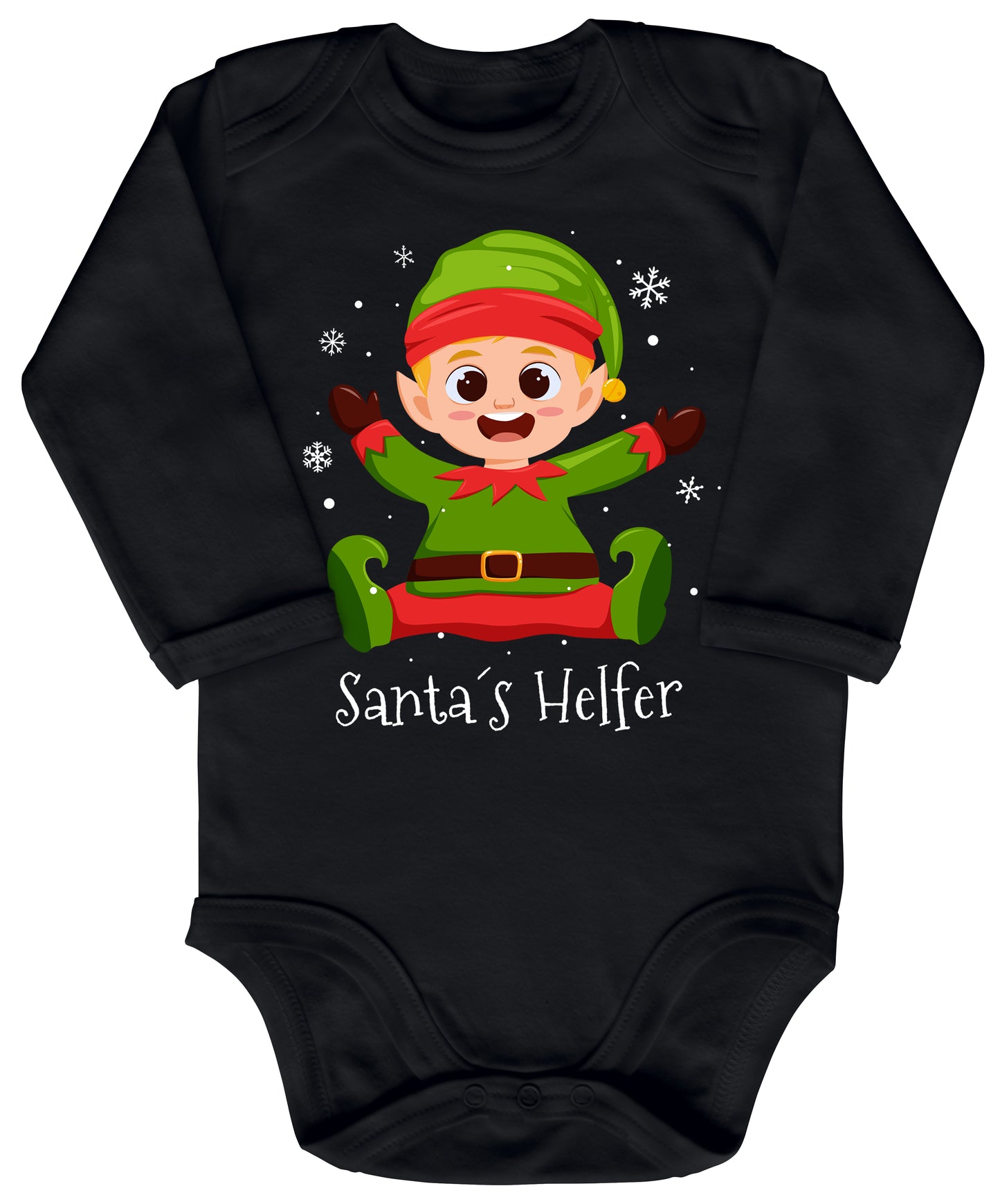 Santas kleiner Helfer, Weihnachtself unter Schneeflocken