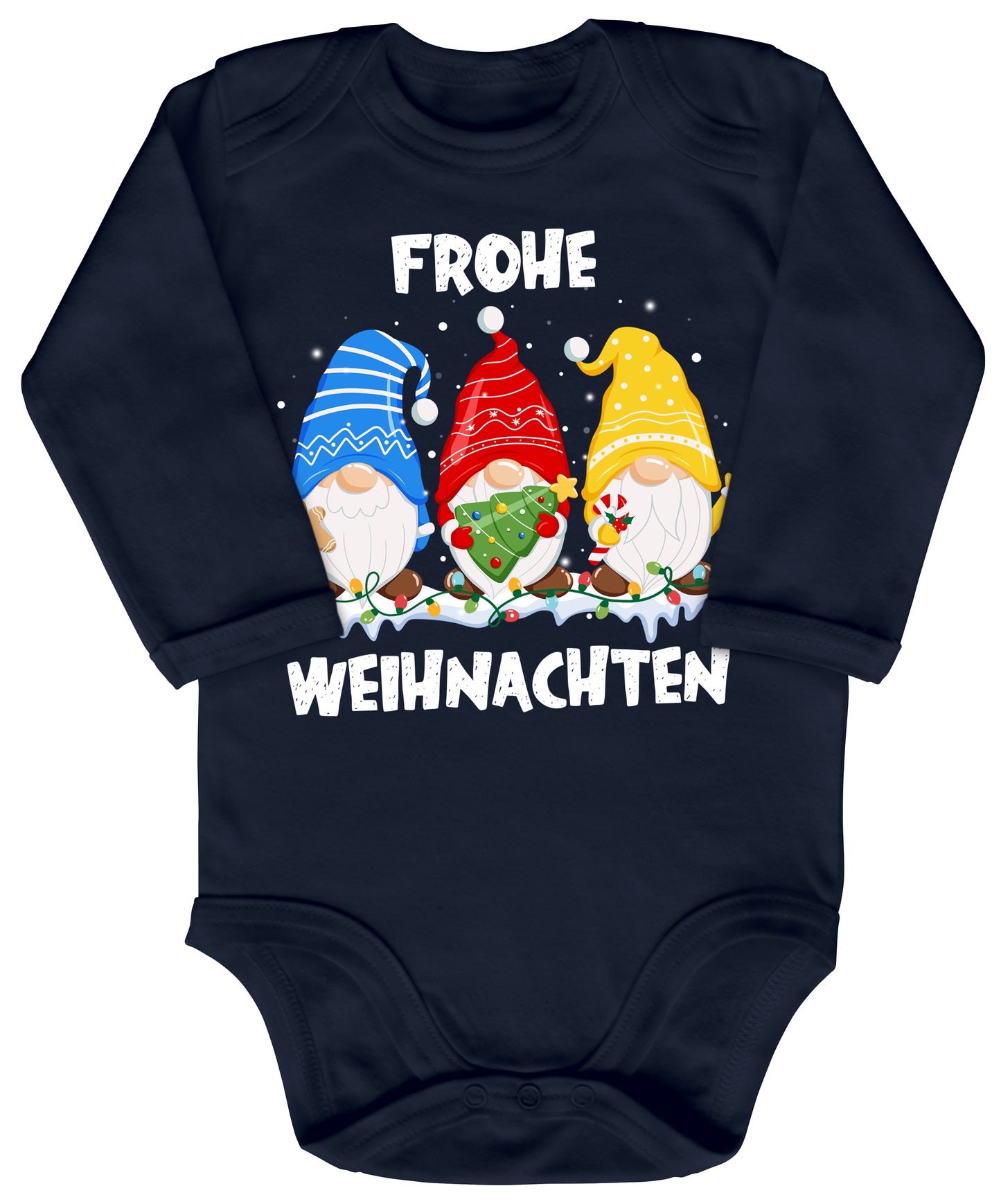 3 Wichtel , Weihnachtsmann Helfer wünschen Frohe Weihnachten