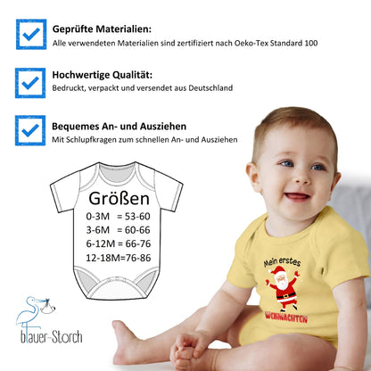 Mein erstes Weihnachten, fröhlicher Weihnachtsmann und tanzende Schneeflocken