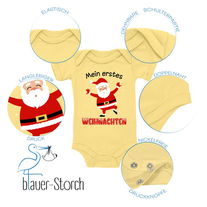 Mein erstes Weihnachten, fröhlicher Weihnachtsmann und tanzende Schneeflocken