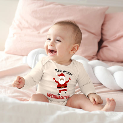 Mein erstes Weihnachten, fröhlicher Weihnachtsmann und tanzende Schneeflocken