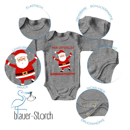 Mein offizielles Weihnachtsoutfit, fröhlicher Weihnachtsmann unter tanzenden Schneeflocken