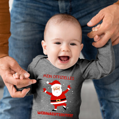 Mein offizielles Weihnachtsoutfit, fröhlicher Weihnachtsmann unter tanzenden Schneeflocken