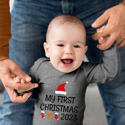 My first Christmas, Weihnachtsmann-Mütze, Stiefel, Lebkuchenmann