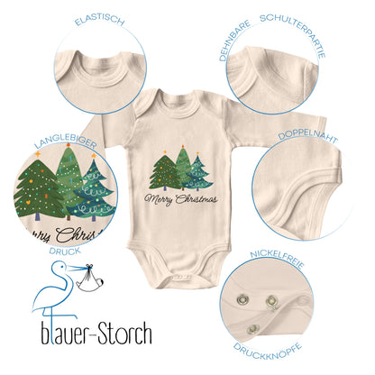 Merry Christmas, geschmückte Tannenbäume