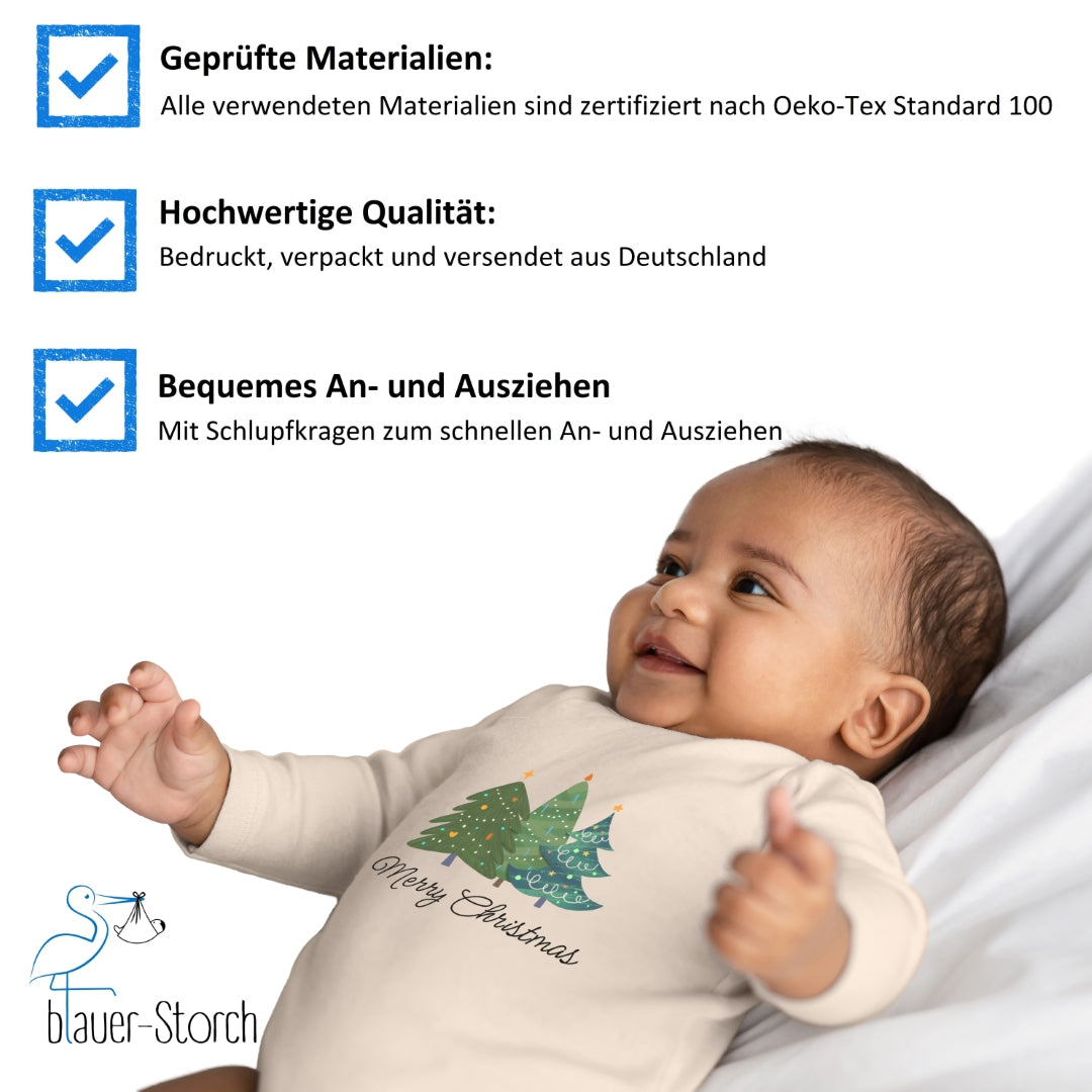 Merry Christmas, geschmückte Tannenbäume