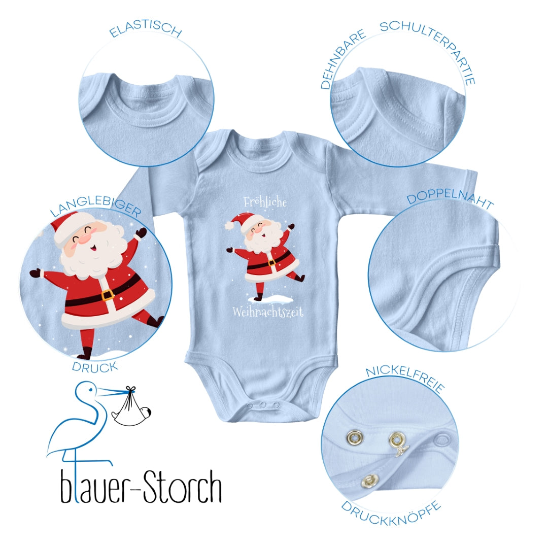 Fröhliche Weihnachtszeit, Santa Claus tanzt im Schnee