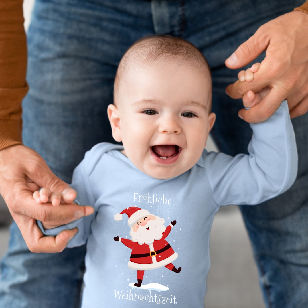 Fröhliche Weihnachtszeit, Santa Claus tanzt im Schnee