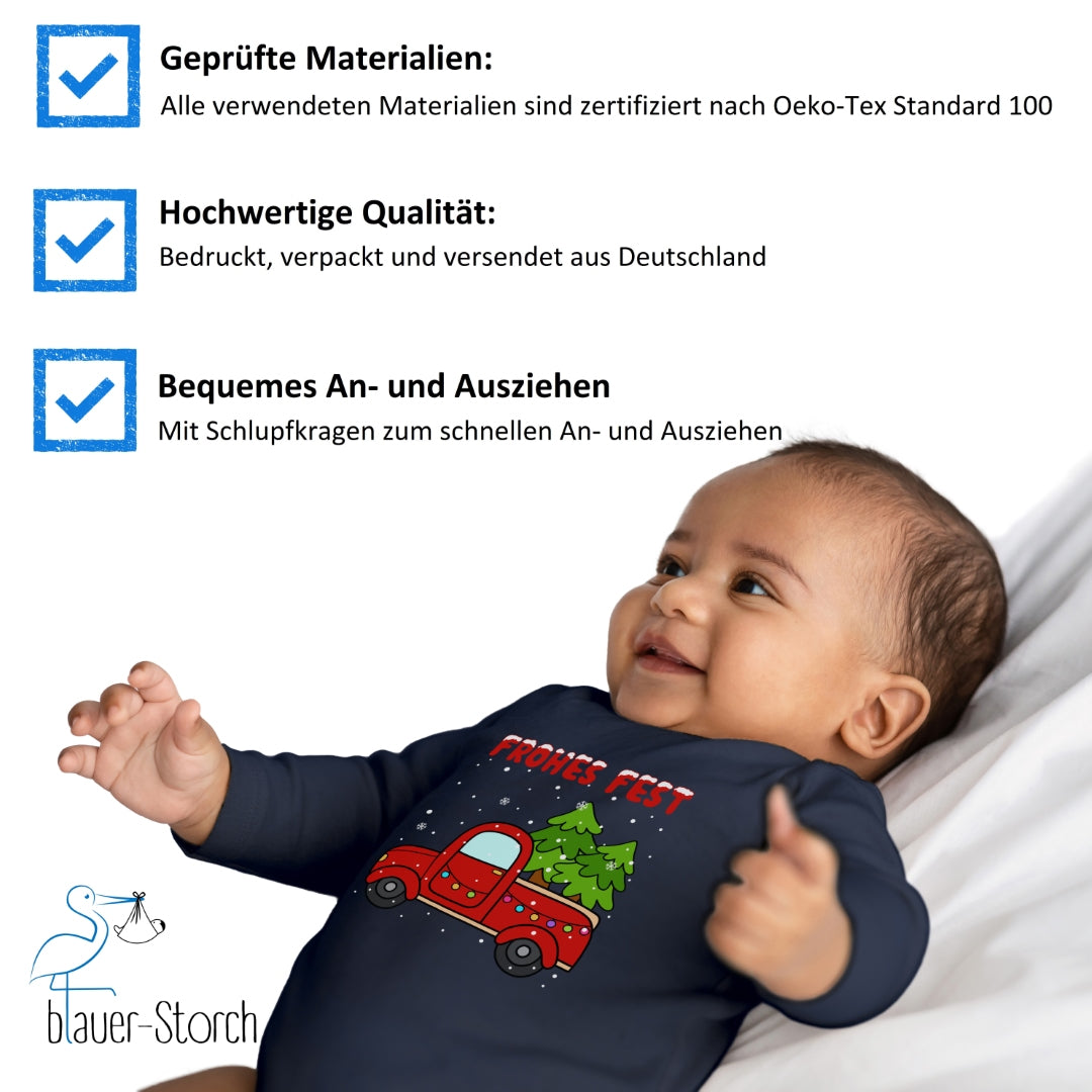 Frohes Fest, Roter Truck bringt die Weihnachtsbäume