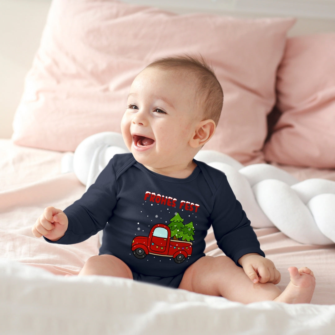 Frohes Fest, Roter Truck bringt die Weihnachtsbäume