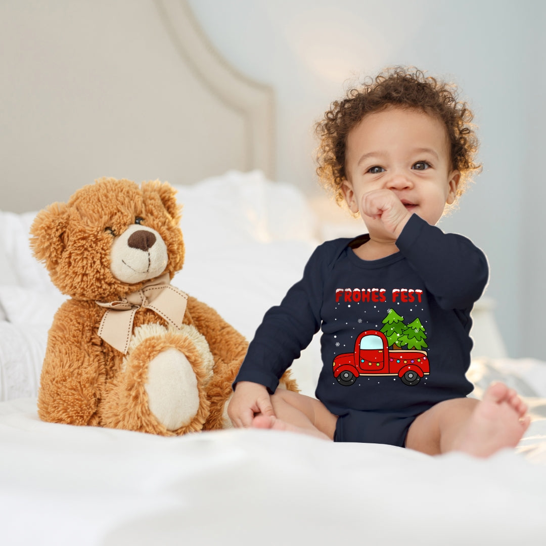 Frohes Fest, Roter Truck bringt die Weihnachtsbäume