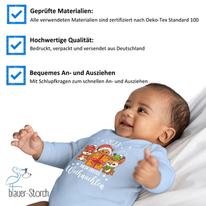 Mein erstes Weihnachten 2023, Eichhörnchen, Teddy und Rentier feiern Weihnachten