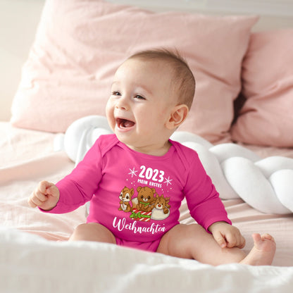 Mein erstes Weihnachten 2023, Rentier, Teddybär und Eichhörnchen feiern Weihnachten