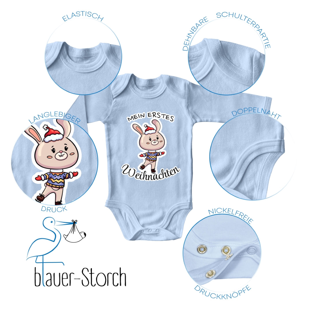 Mein erstes Weihnachten , niedlicher Schlittschuh-Hase