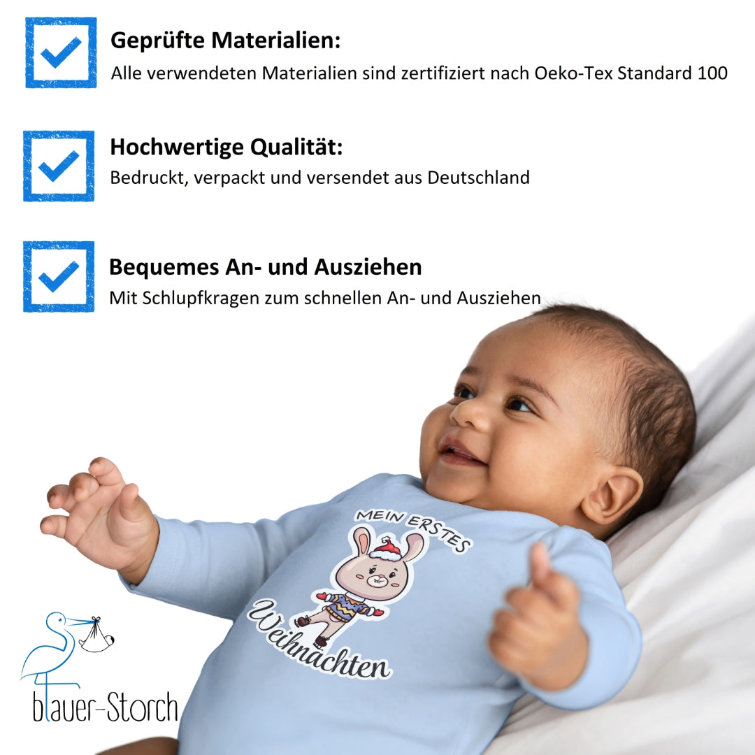 Mein erstes Weihnachten , niedlicher Schlittschuh-Hase