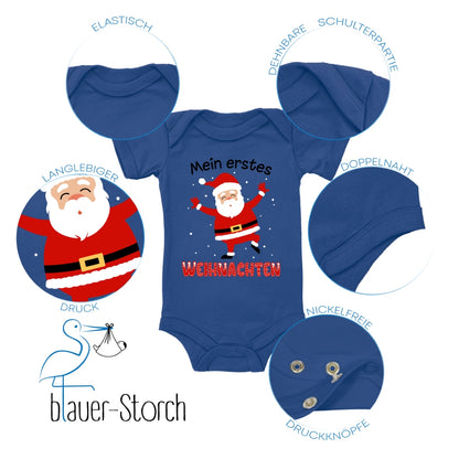 Mein erstes Weihnachten, fröhlicher Weihnachtsmann und tanzende Schneeflocken