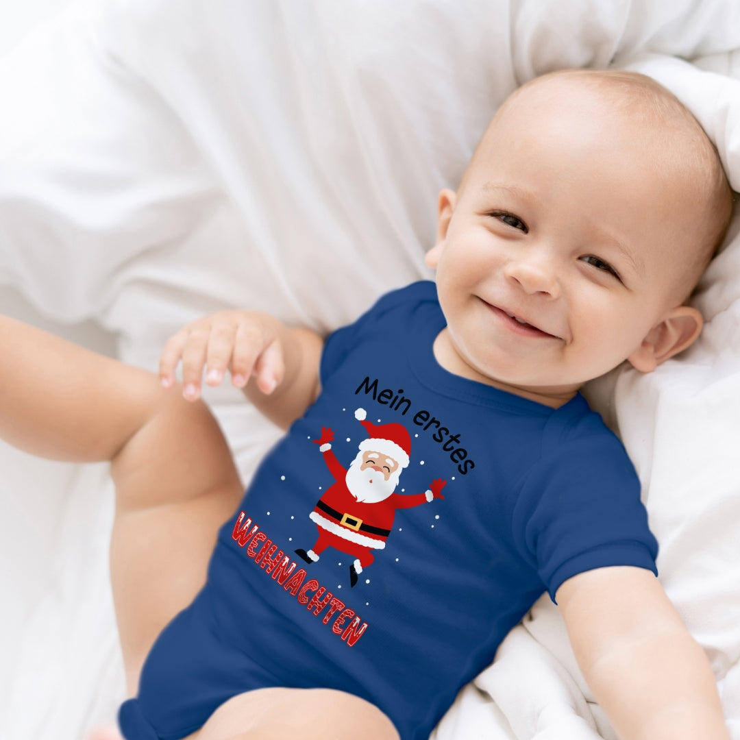 Mein erstes Weihnachten, fröhlicher Weihnachtsmann und tanzende Schneeflocken