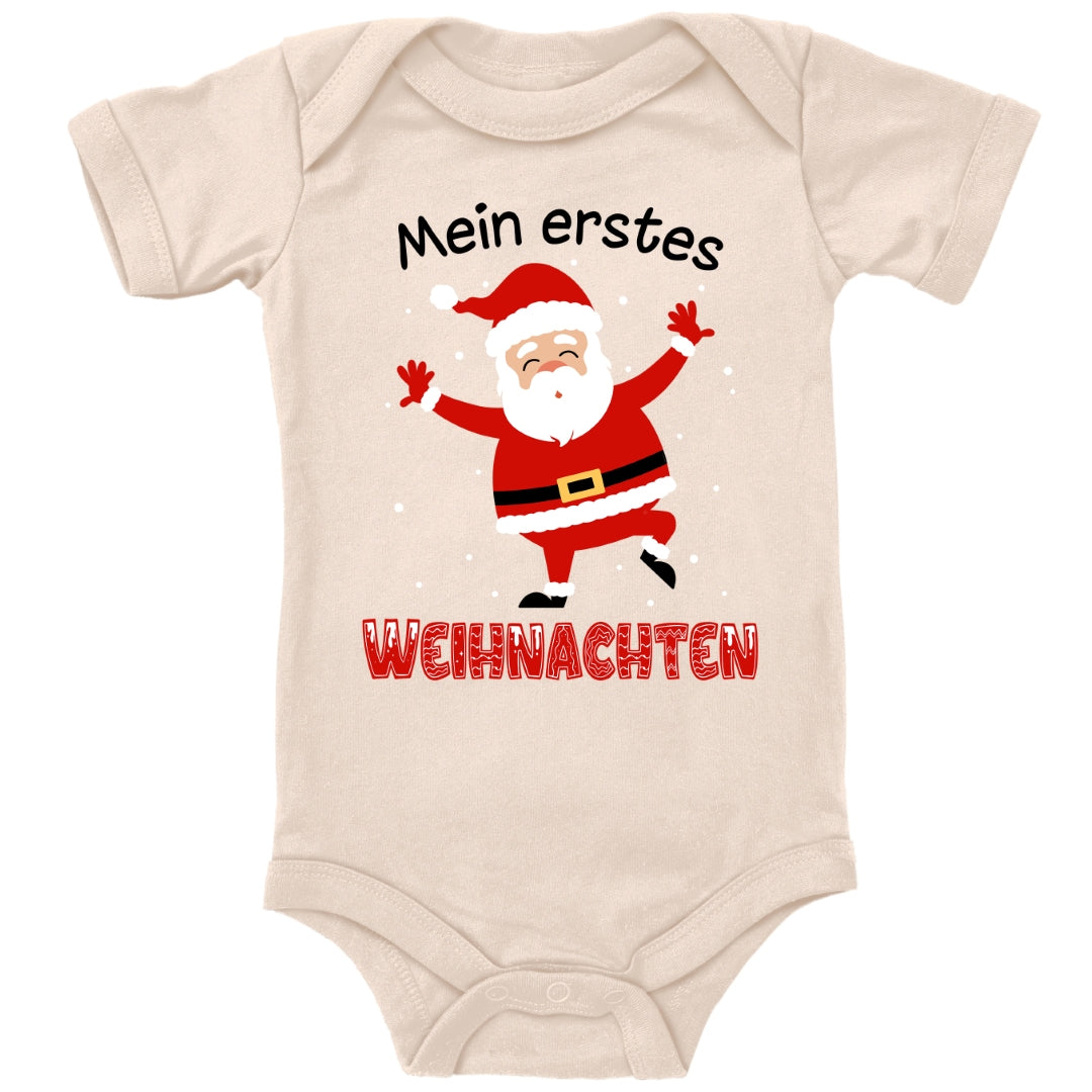 Mein erstes Weihnachten, fröhlicher Weihnachtsmann und tanzende Schneeflocken
