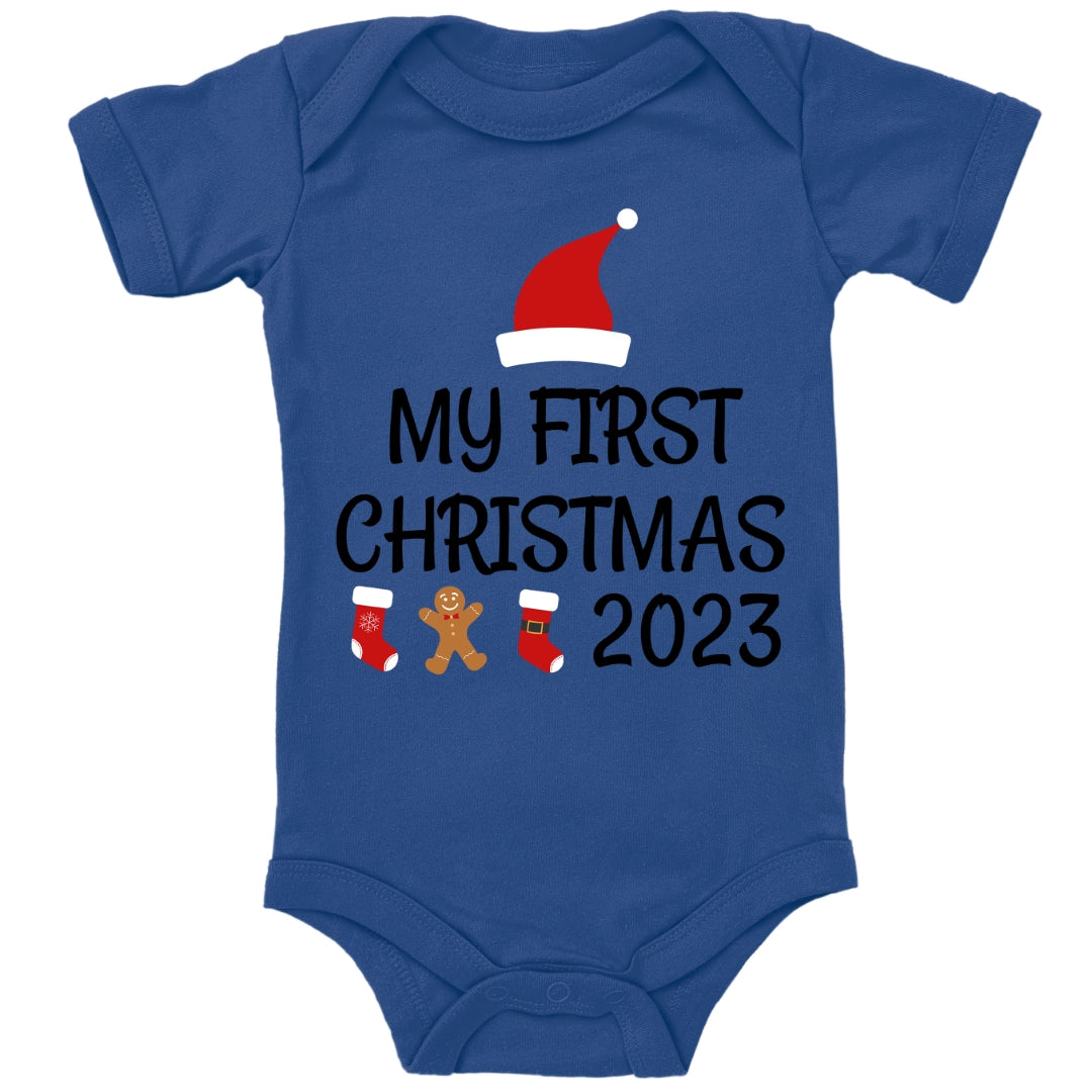 My first christmas 2023, Weihnachtsmann-Mütze, Stiefel, Lebkuchenmann