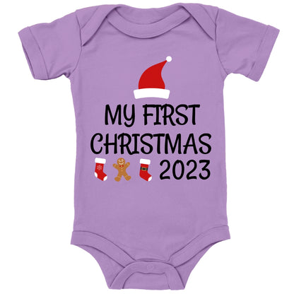 My first christmas 2023, Weihnachtsmann-Mütze, Stiefel, Lebkuchenmann