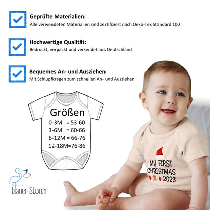 My first christmas 2023, Weihnachtsmann-Mütze, Stiefel, Lebkuchenmann