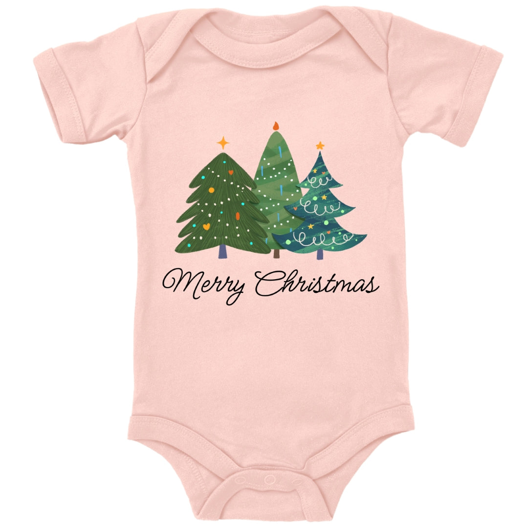 Merry Christmas, geschmückte Weihnachtsbäume