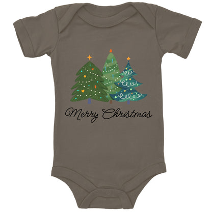 Merry Christmas, geschmückte Weihnachtsbäume