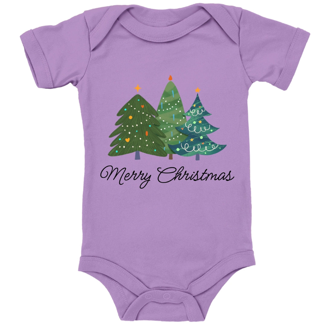 Merry Christmas, geschmückte Weihnachtsbäume