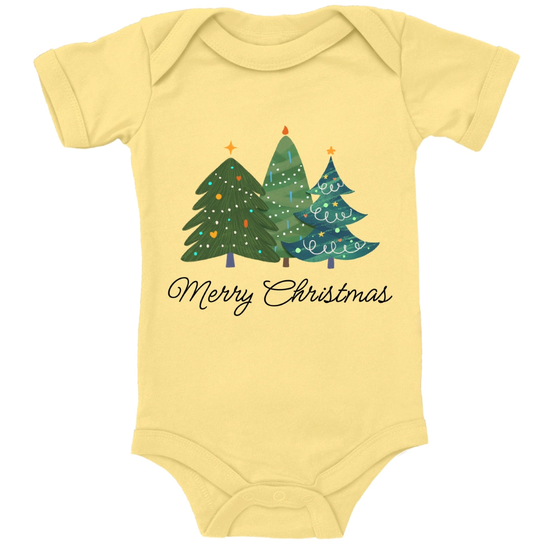 Merry Christmas, geschmückte Weihnachtsbäume