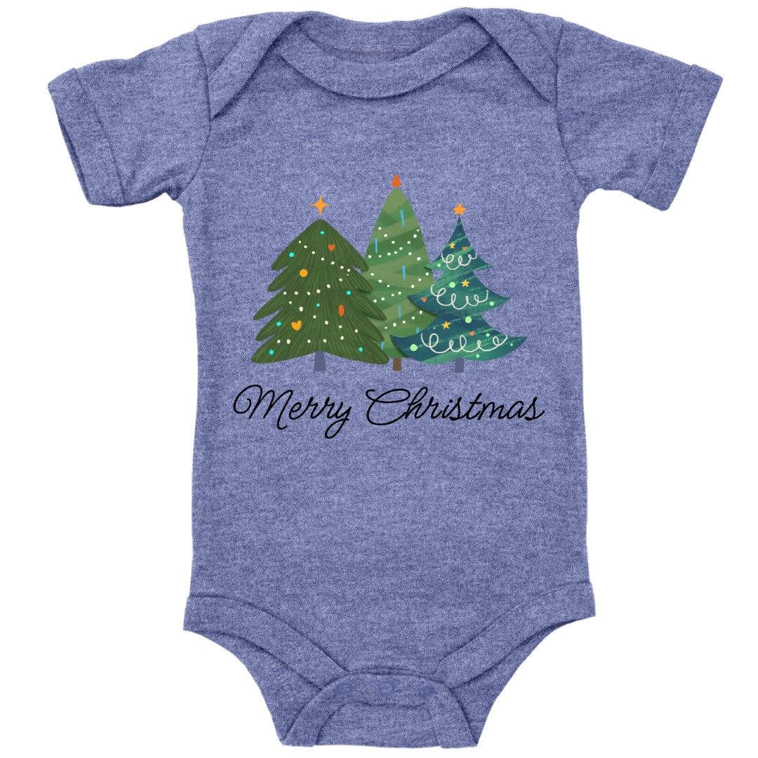 Merry Christmas, geschmückte Weihnachtsbäume