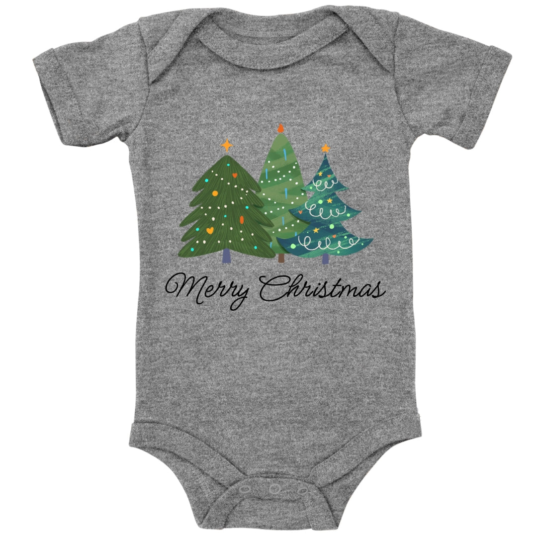 Merry Christmas, geschmückte Weihnachtsbäume