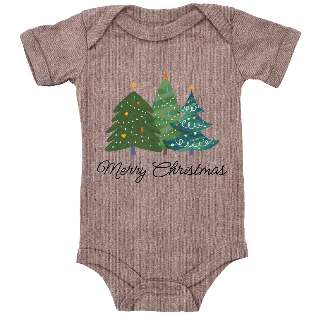 Merry Christmas, geschmückte Weihnachtsbäume