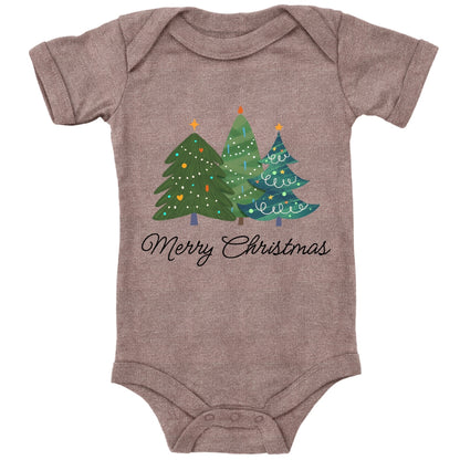 Merry Christmas, geschmückte Weihnachtsbäume