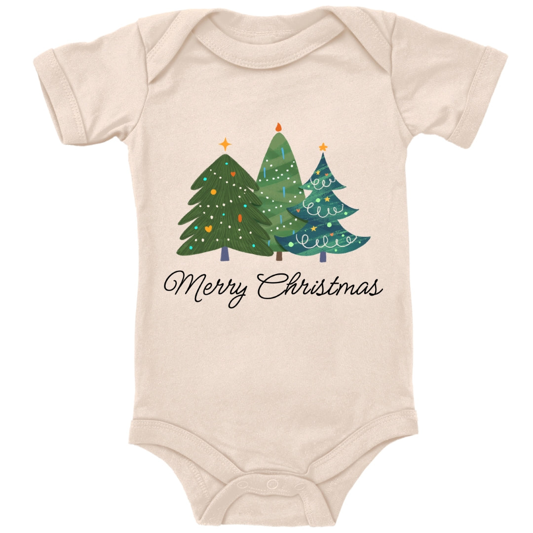 Merry Christmas, geschmückte Weihnachtsbäume