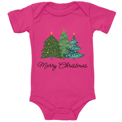 Merry Christmas, geschmückte Weihnachtsbäume