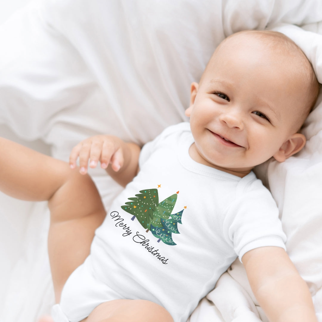 Merry Christmas, geschmückte Weihnachtsbäume